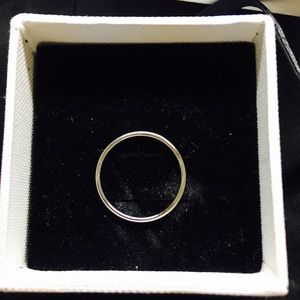 14K White Gold Skinny Stacking Ring